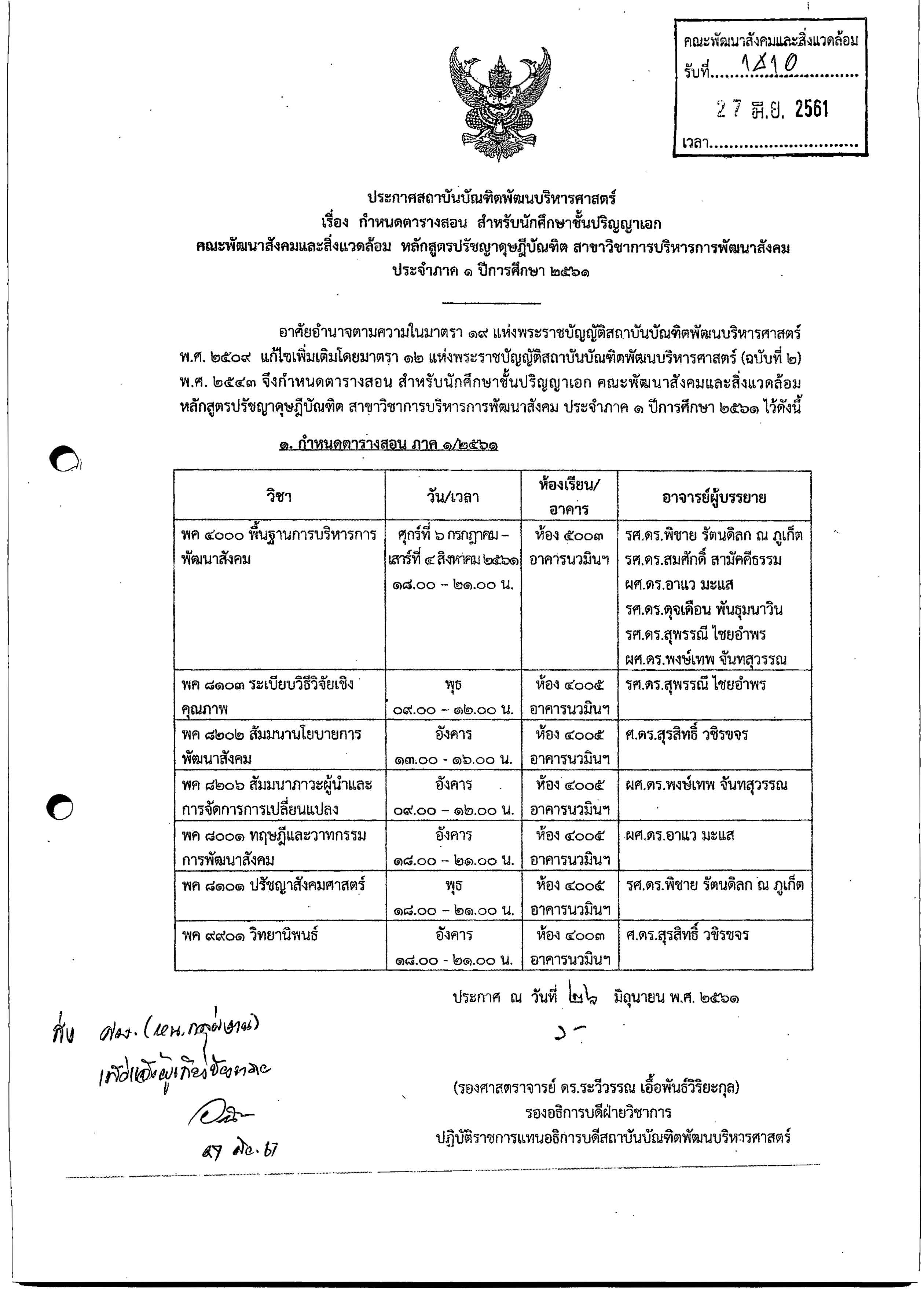 Timetable PhD DPSD 1 2018