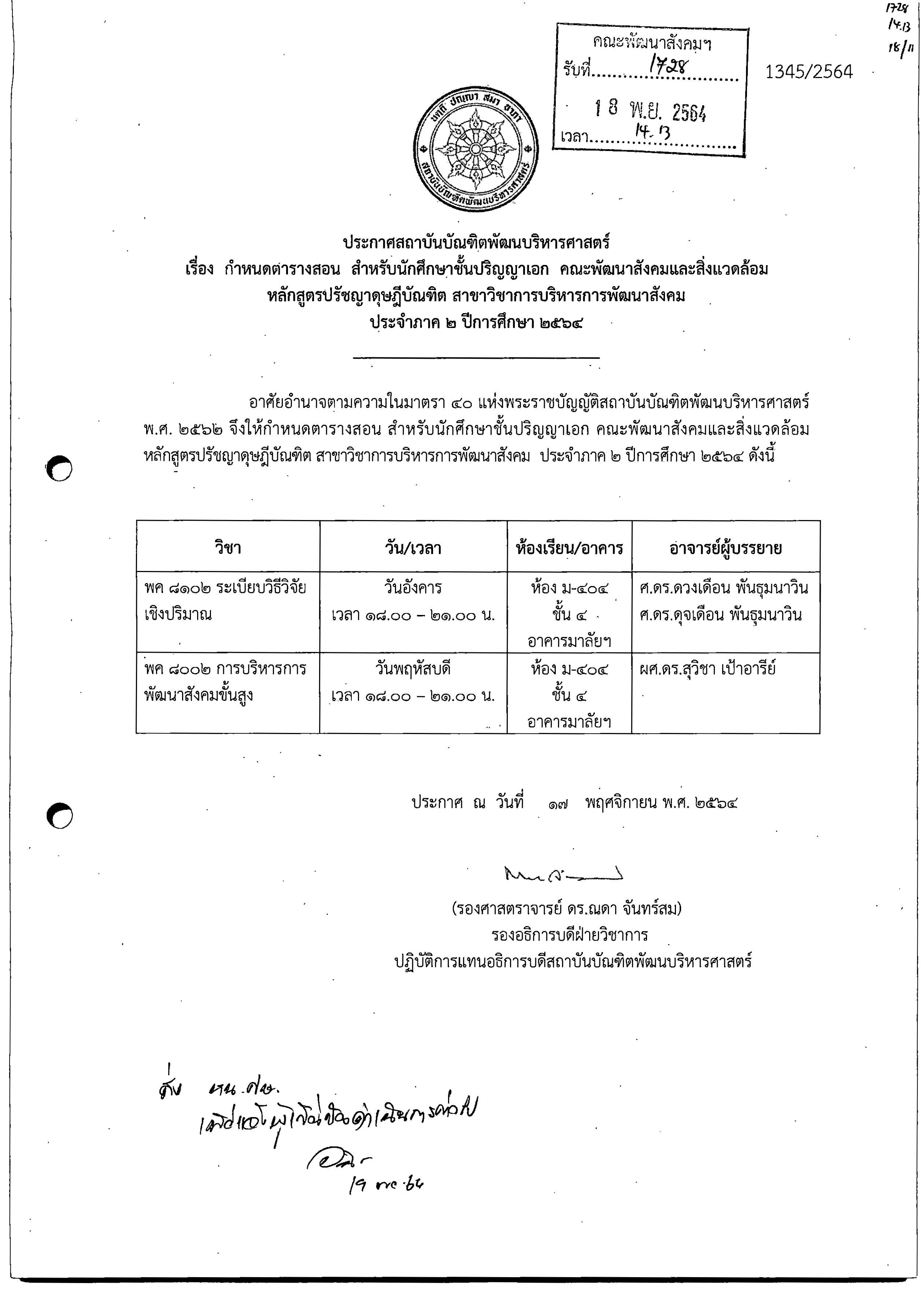 TimeTable PhD DPSD 2 2021